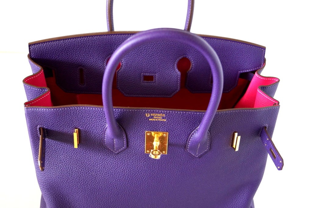 HERMES BIRKIN 35 bag IRIS Gold Hardware Royal colour