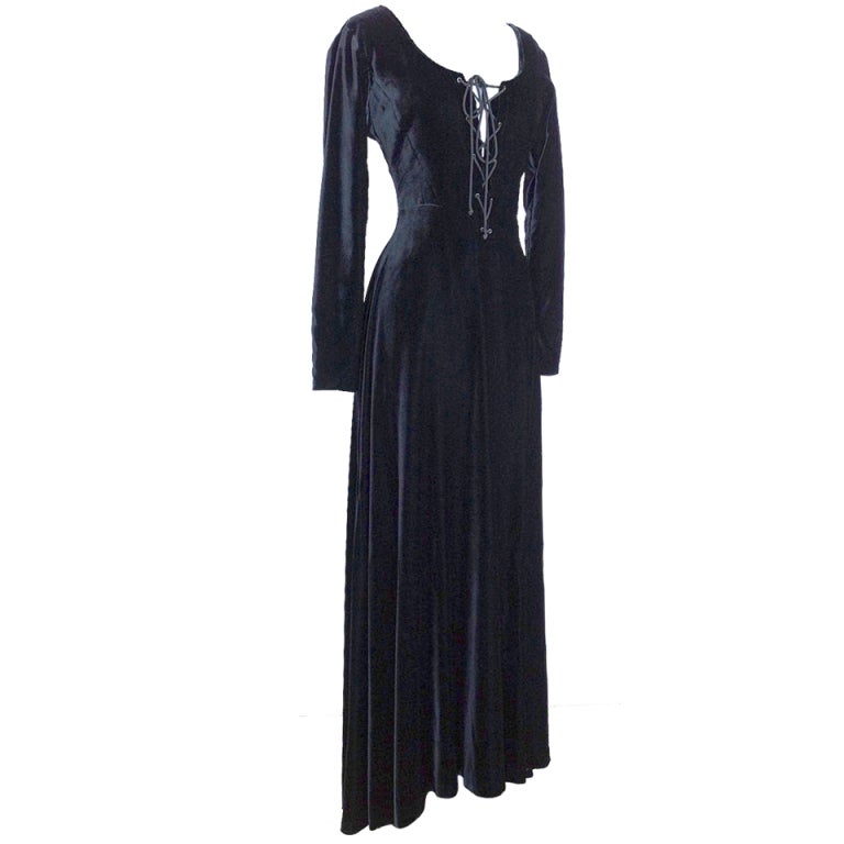 Vintage Black Velvet Dress