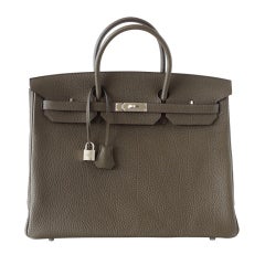 HERMES Birkin 40 Bag EUCALYPTUS Palladium SO chic