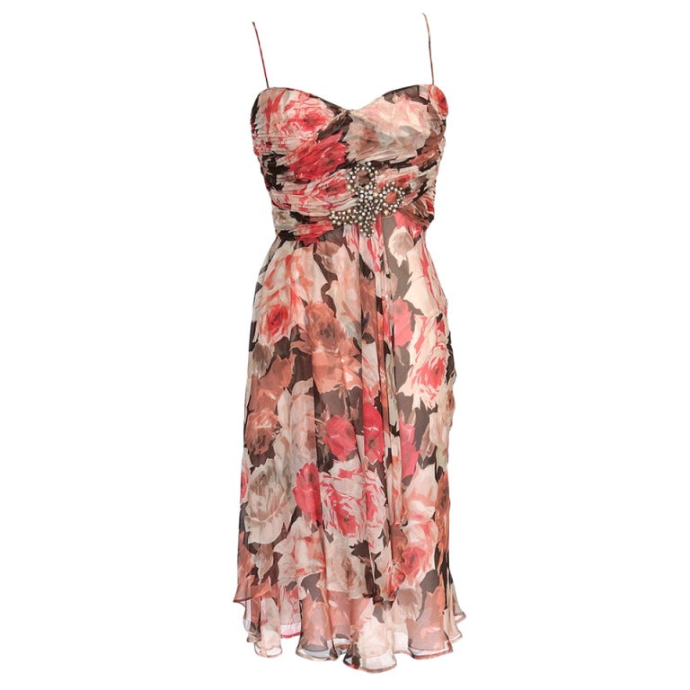 BLUMARINE Dress Striking Beaded Bow 42 / 8 New at 1stdibs