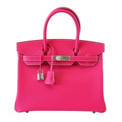 HERMES BIRKIN 30 Bag coveted ROSE TYRIEN luscious