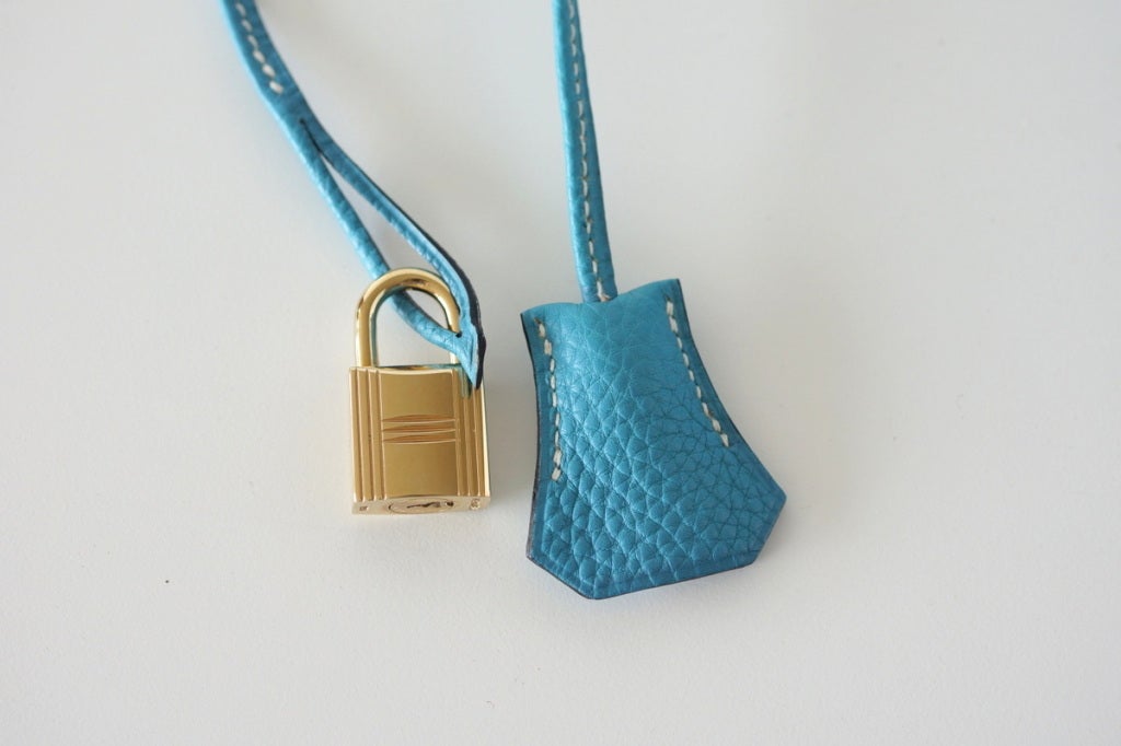 Women's HERMES BIRKIN 30 bag BLUE JEAN Gold hardware rare