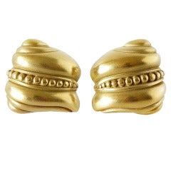 BARRY KIESELSTEIN-CORD 18K gold earrings iconic design signature green gold 1
