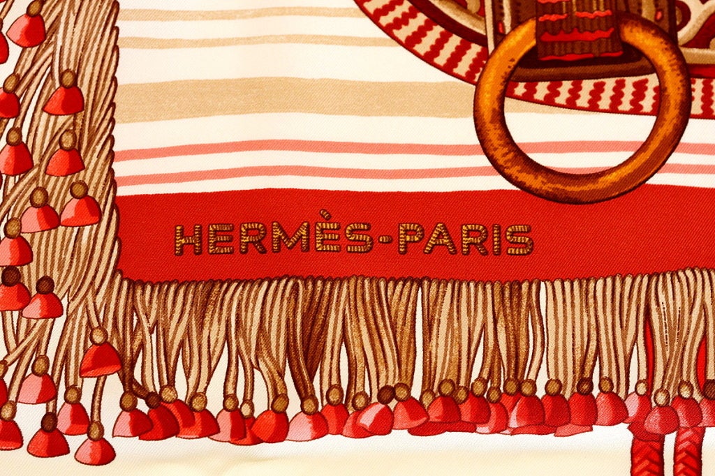 HERMES Silk Print scarf SELLE D'APPARAT MAROCAINE 1