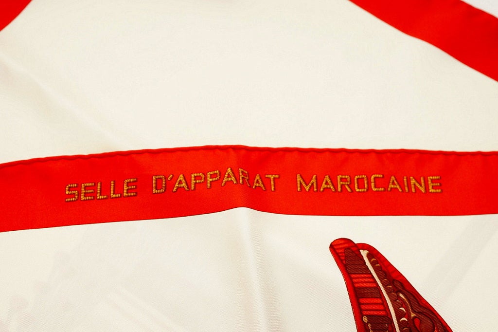 HERMES Silk Print scarf SELLE D'APPARAT MAROCAINE 2