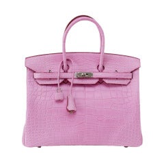 Hermès Birkin 35 Pink Bubblegum Matte Crocodile Alligator GHW from 100%  authentic materials!