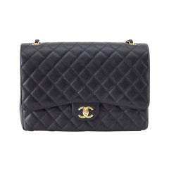 CHANEL Bag Maxi Classic Double Flap Black Caviar Leather Gold Hardware nwt 3