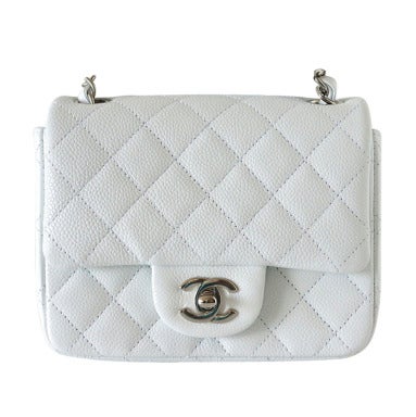 CHANEL bag MINI white Caviar leather silver hardware very rare Nwt at  1stDibs