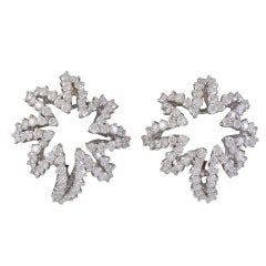 Tiffany & Co. Diamond Platinum Fireworks Ear Clips