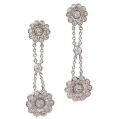 TIFFANY 
CO Platinum Diamond Drop Earrings