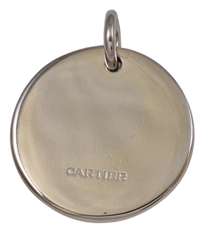 Signature pendant, made and signed by Cartier. Palladium. Solid. 
1 1/2