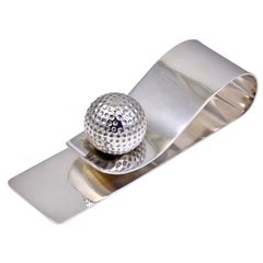 Hermes Paris Sterling Silver Golf Ball Desk Clip