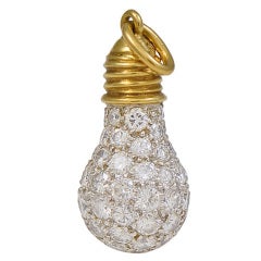 CARTIER Diamond Light Bulb Pendant / Charm