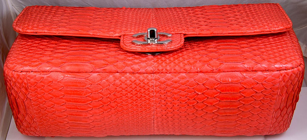 Women's CHANEL Orange Python Classic Bag