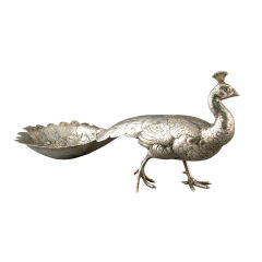 Magnificent Sterling Silver Figural Peacock