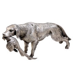 BUCCELLATI Setter d'argent et faisan