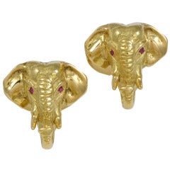 Elephant Figural Gold Cufflinks