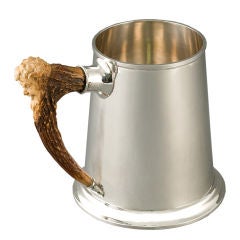 THEODORE B. STARR Sterling Silver Horn Handle Tankard