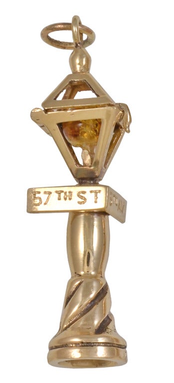 Figural street light charm, with 
