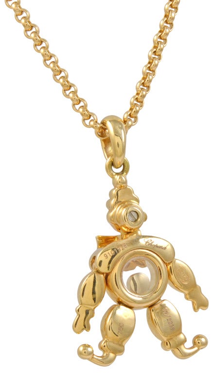 Original 18K gold Chopard diamond clown necklace with 