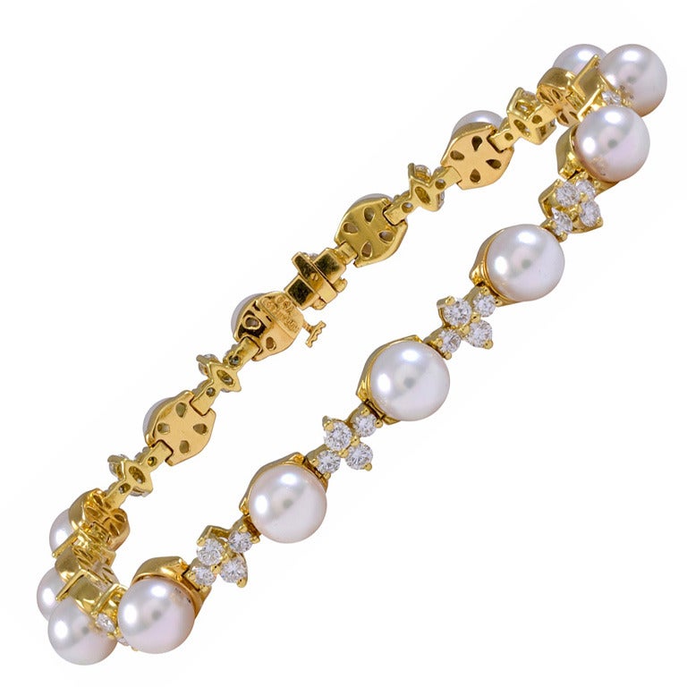 TIFFANY&CO "ARIA" Pearl and Diamond Bracelet