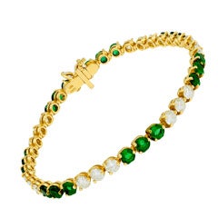 TIFFANY & CO Diamond and Emerald "Victoria" Bracelet