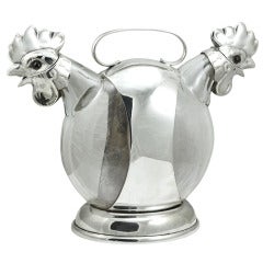 Rooster Figural Double Decanter