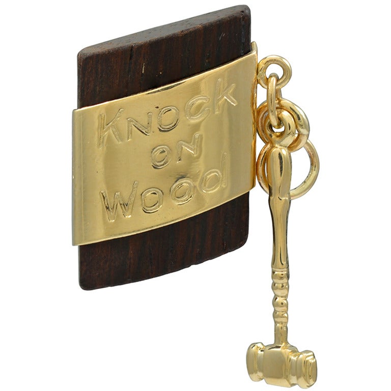 "Knock on Wood" Unique Charm For Sale
