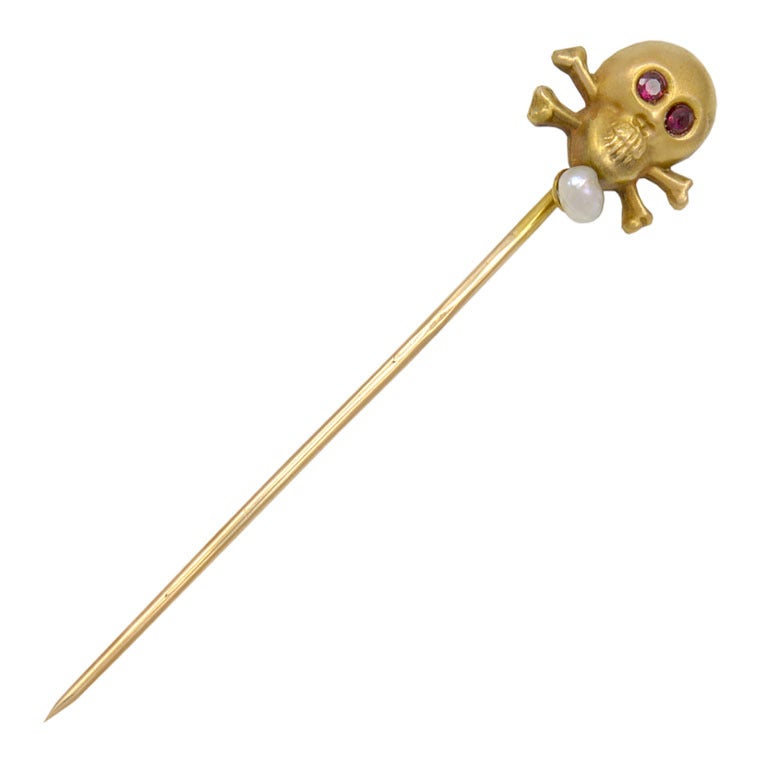Skull & Crossbone Antique Stick Pin