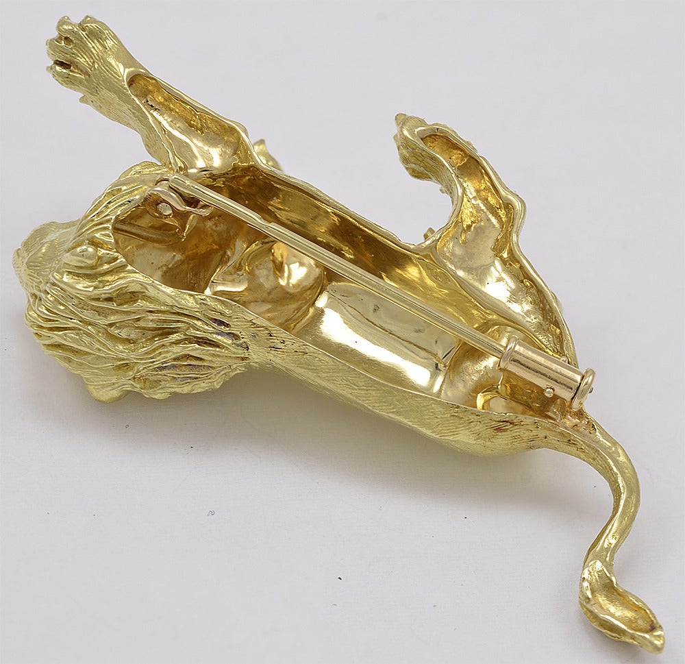 Lion Brooch In Excellent Condition In New York, NY