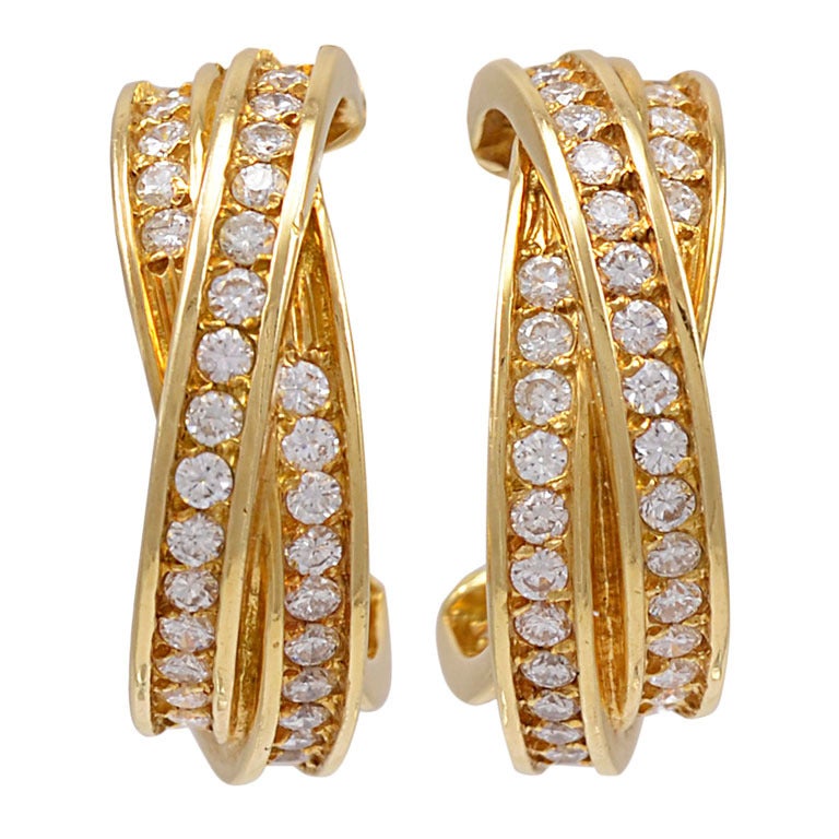 Cartier Paris Trinity Diamond Earrings