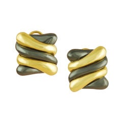 Angela Cummings 18K Gold and Hematite Ear Clips