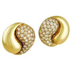 Robert Lee Morris 18K Diamond Swirl Earrings