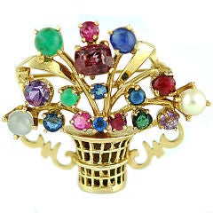 Gemset Fruit Basket Pin