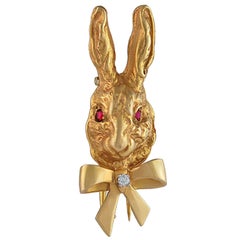Vintage Tiffany Gold Rabbit Clip