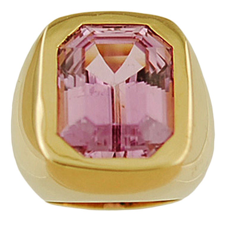 Very Large and Dramatic Kunzite Ring