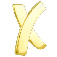 Tiffany & Co. Paloma Picasso Large Gold Signature X Pin 2