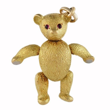 TIFFANY and CO Gold Teddy Bear Charm 