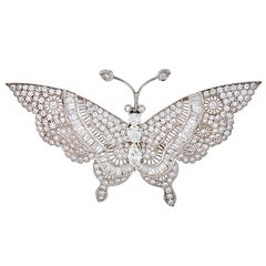 Diamond Butterfly Tremblant Set Brooch/Pin