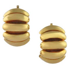 Tiffany 18KGold Fluted  Earrings