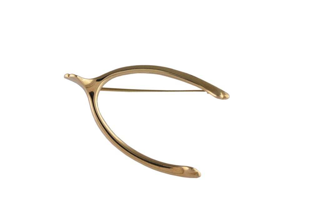 Make a Wish!<br />
Figural 14K gold Wishbone pin signed Cartier