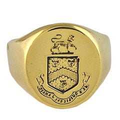 Cartier Gold Mens Crest Ring