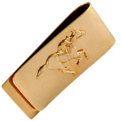 Outstanding Large  Money Clip with Race Horse and Jockey