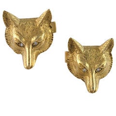 Striking Gold Fox Head Cufflinks