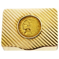 Tiffany & Co. Gold Box with Indian Head Coin