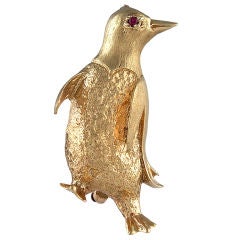 Gold Penguin On The Go
