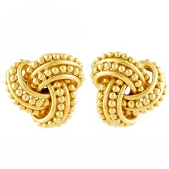 TIFFANY and CO Beaded Interwoven Earclips at 1stDibs
