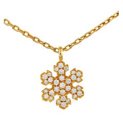 BULGARI Diamond And Gold Snowflake Necklace