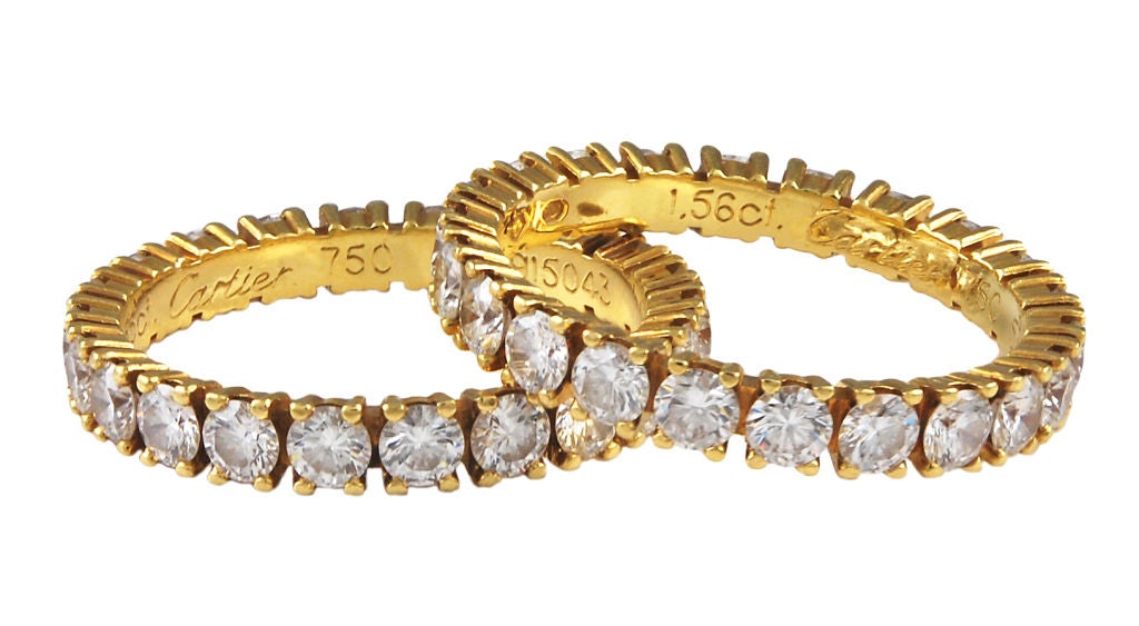 CARTIER Paris pair of Diamond Eternity Bands