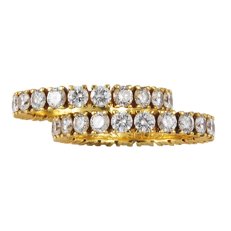 CARTIER Paris pair of Diamond Eternity Bands at 1stDibs cartier